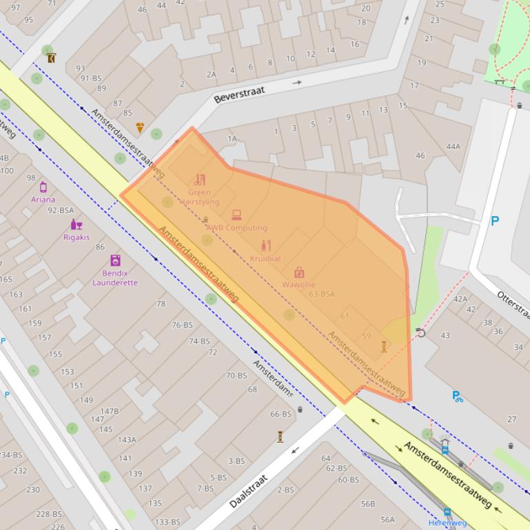Kaart van postcodegebied 3513AB.