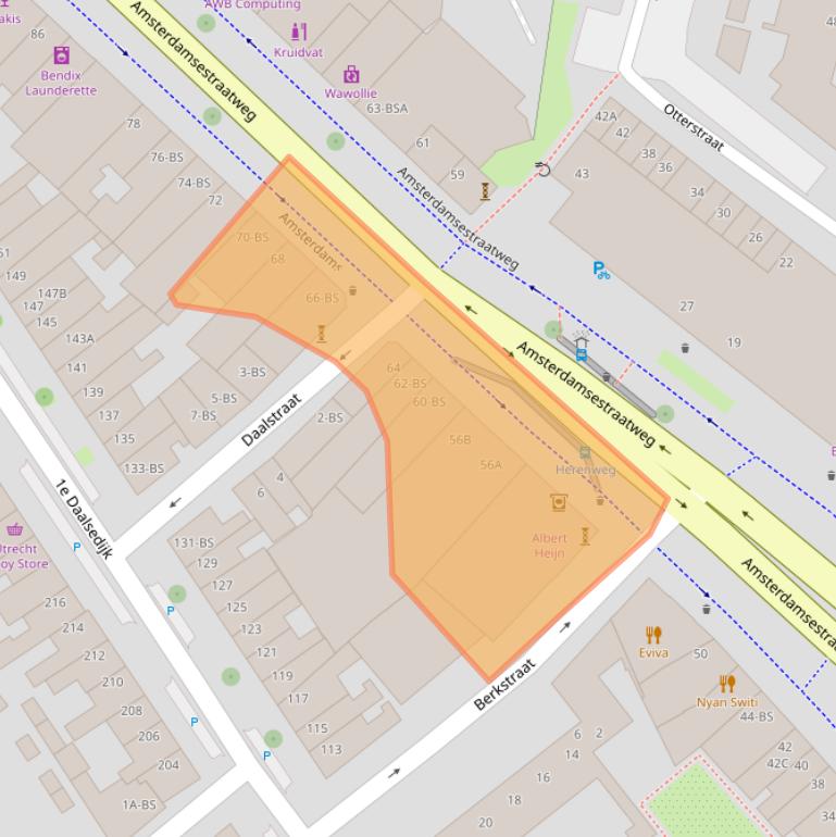 Kaart van postcodegebied 3513AH.