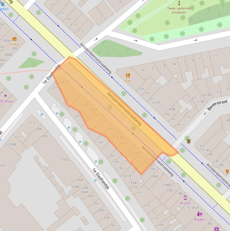 Kaart van postcodegebied 3513AL.