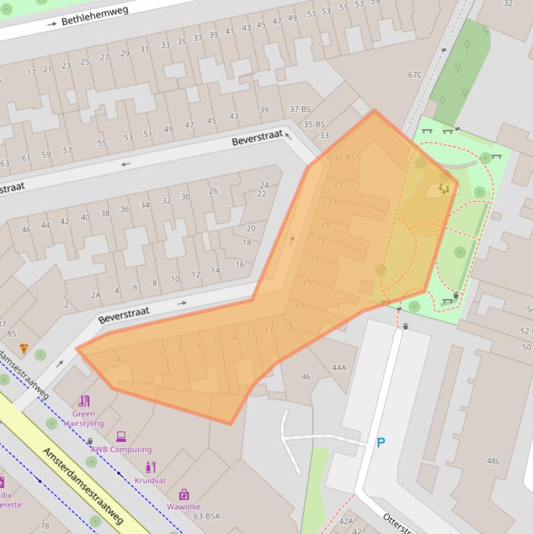 Kaart van postcodegebied 3513AN.
