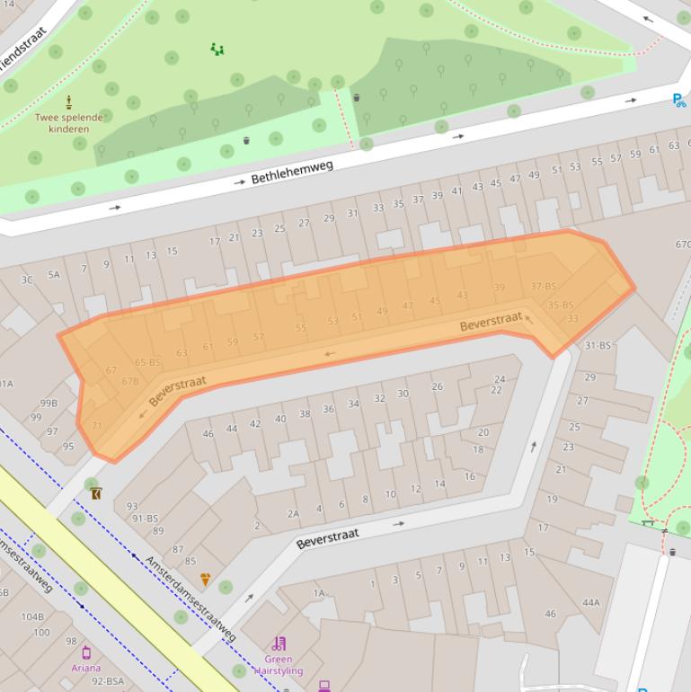 Kaart van postcodegebied 3513AP.