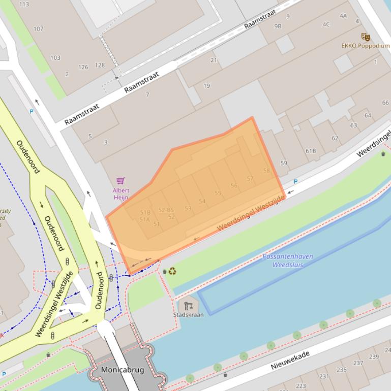 Kaart van postcodegebied 3513BE.