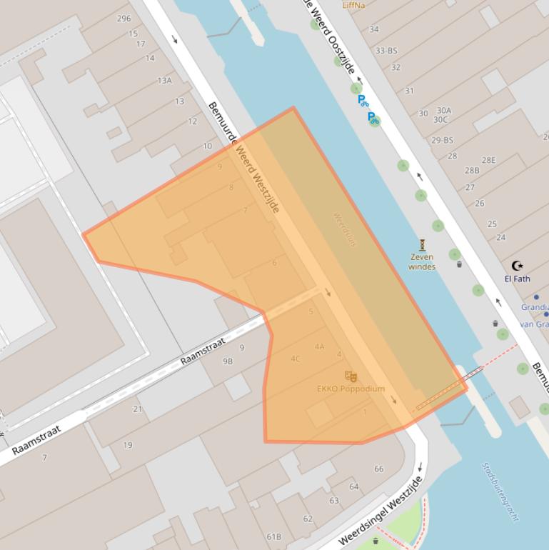 Kaart van postcodegebied 3513BH.