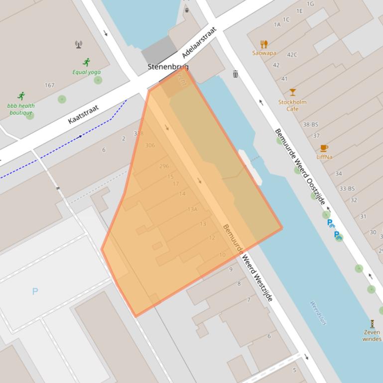 Kaart van postcodegebied 3513BJ.