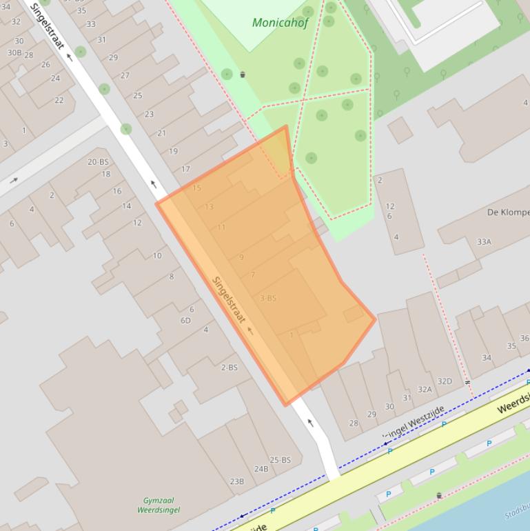 Kaart van postcodegebied 3513BL.