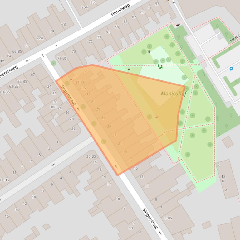 Kaart van postcodegebied 3513BM.