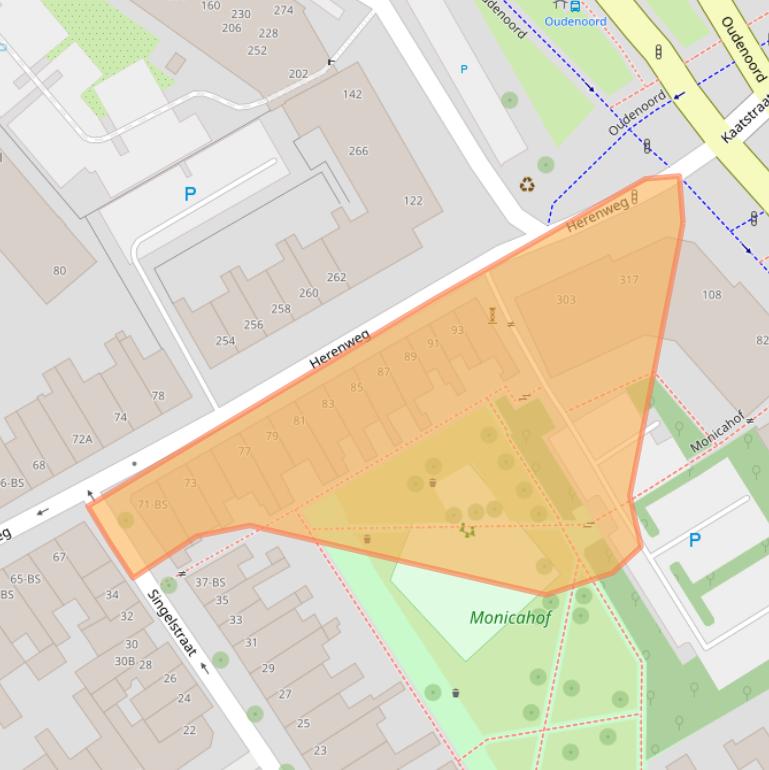 Kaart van postcodegebied 3513CD.