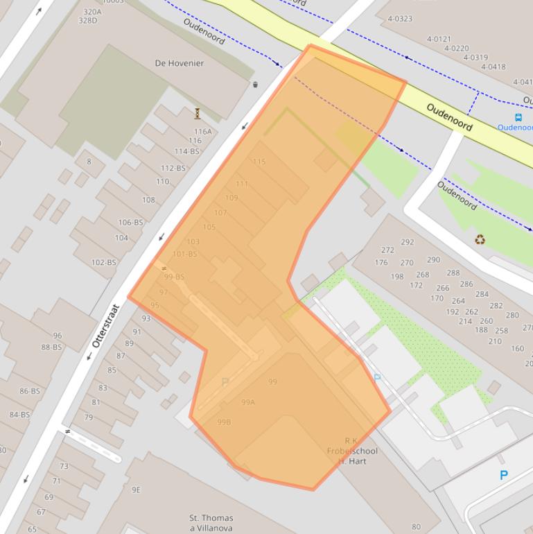 Kaart van postcodegebied 3513CL.