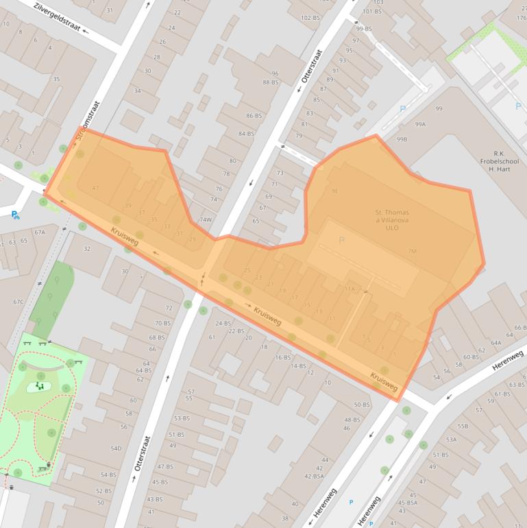 Kaart van postcodegebied 3513CS.