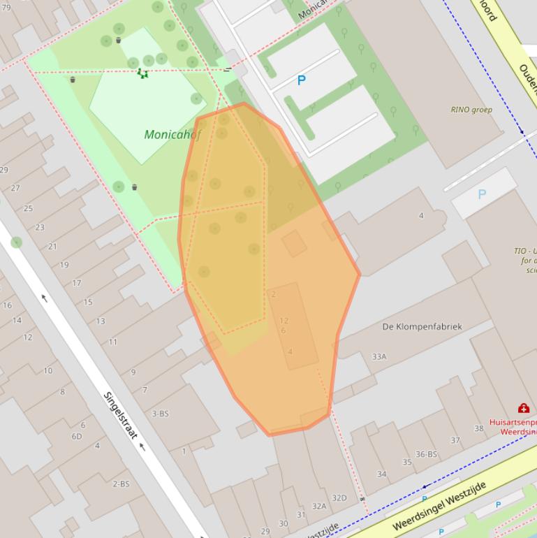 Kaart van postcodegebied 3513CX.