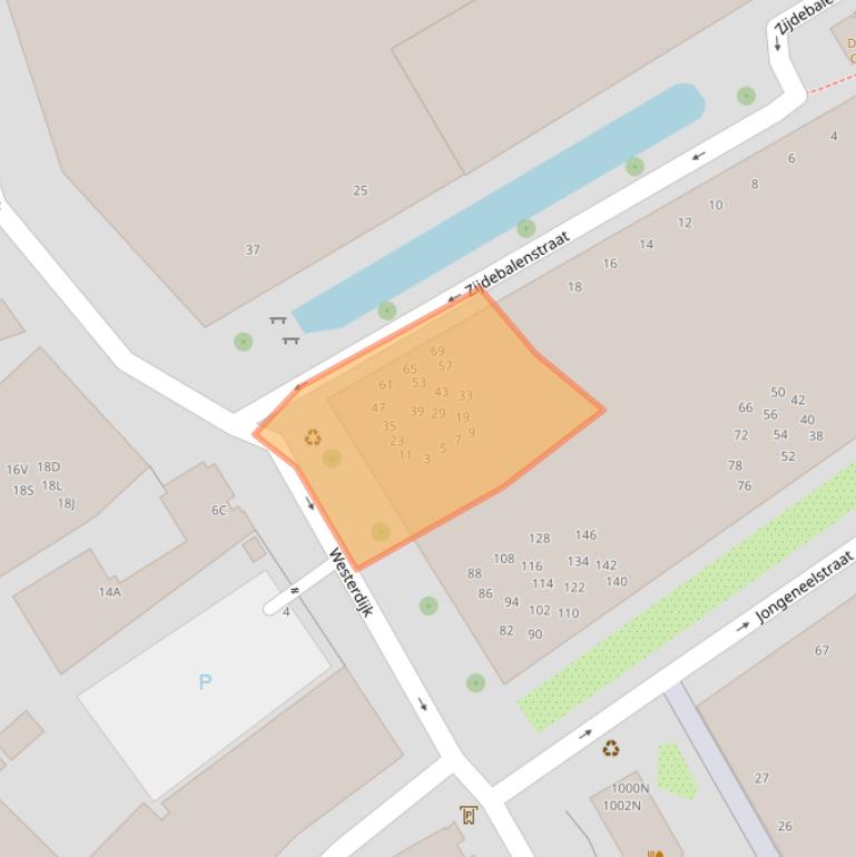 Kaart van postcodegebied 3513DJ.