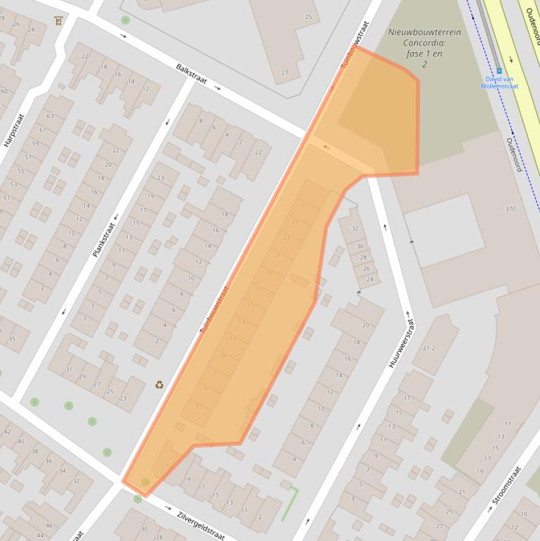 Kaart van postcodegebied 3513EC.