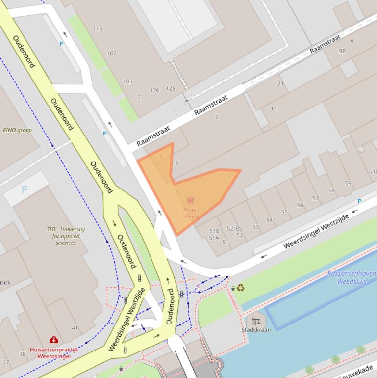 Kaart van postcodegebied 3513EG.