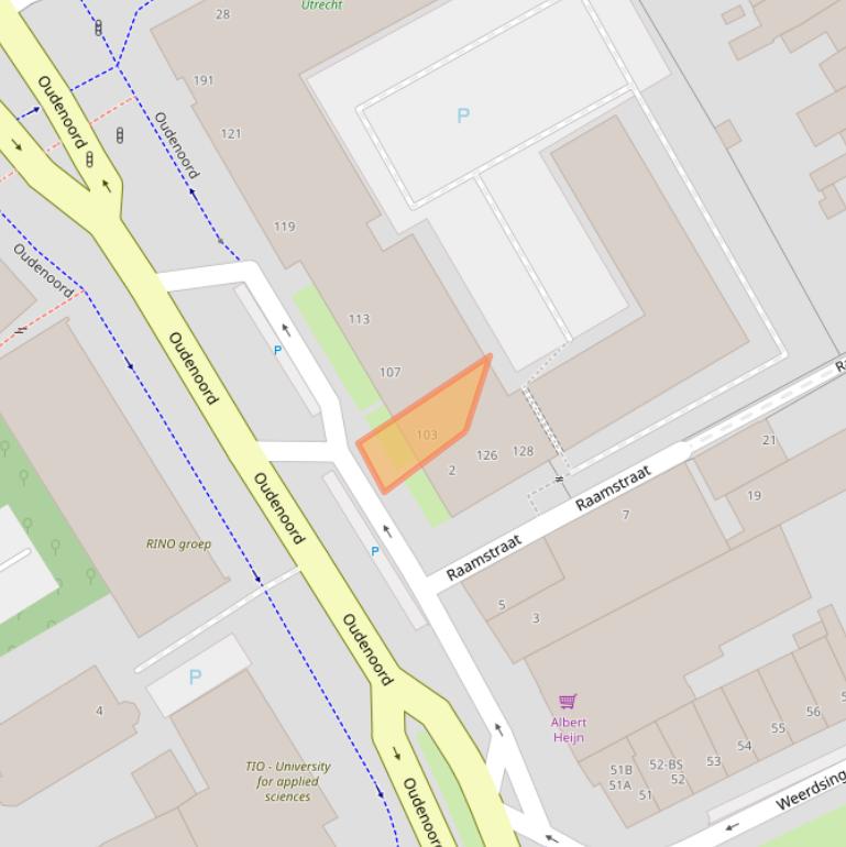 Kaart van postcodegebied 3513EL.