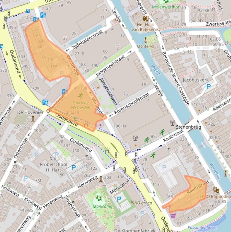 Kaart van postcodegebied 3513EW.