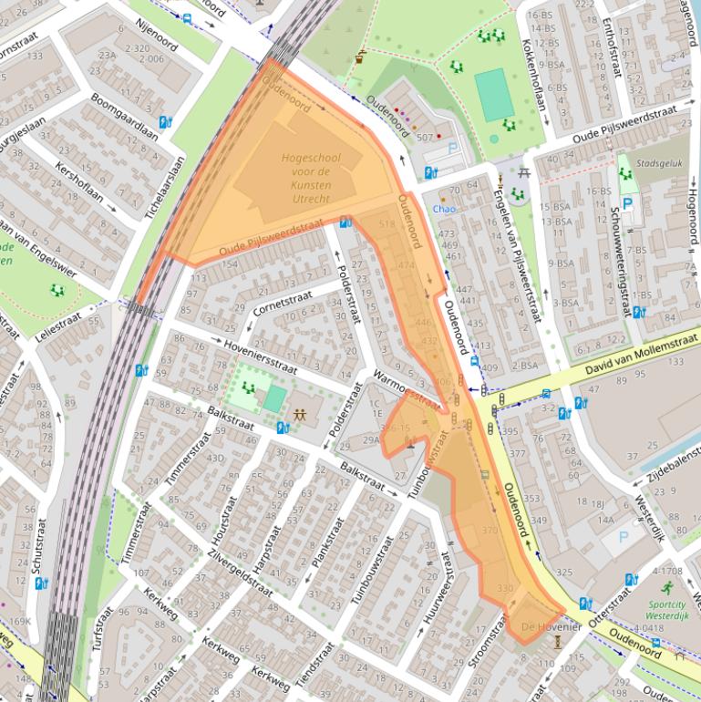 Kaart van postcodegebied 3513EX.
