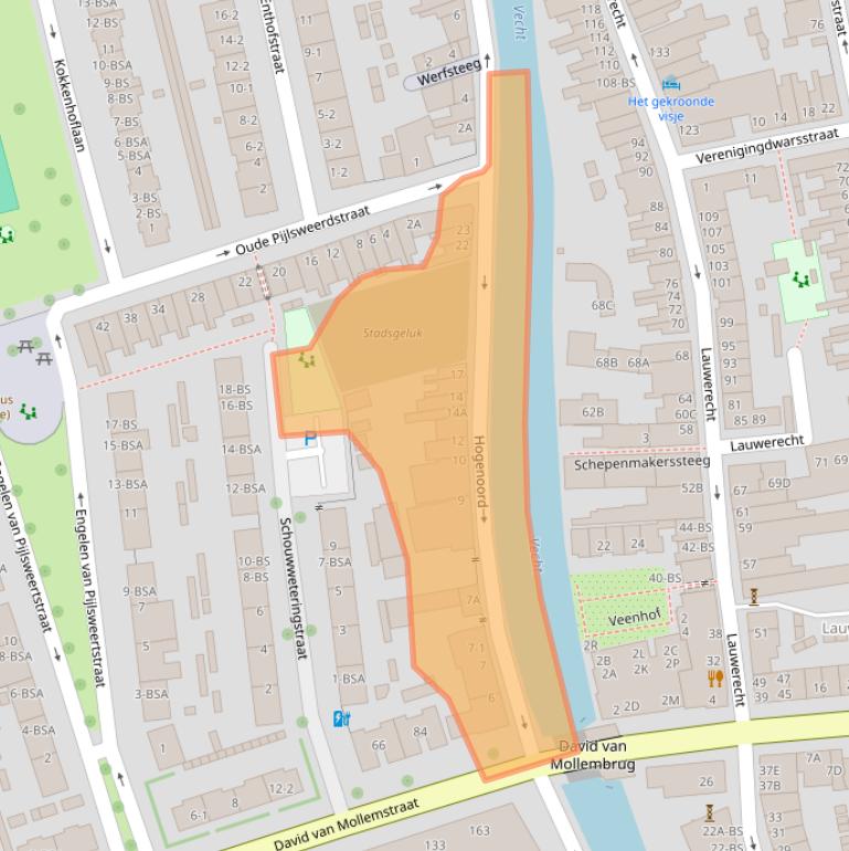 Kaart van postcodegebied 3513GX.