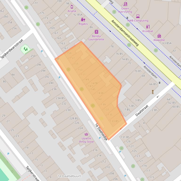 Kaart van postcodegebied 3513TD.