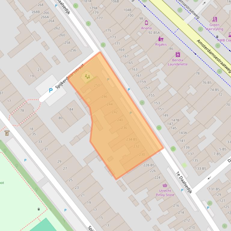 Kaart van postcodegebied 3513TK.