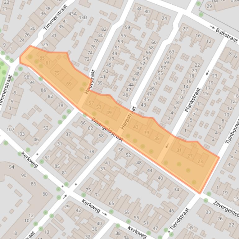 Kaart van postcodegebied 3513VP.
