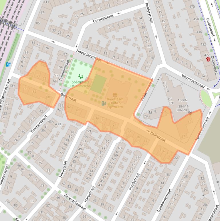 Kaart van postcodegebied 3513XL.
