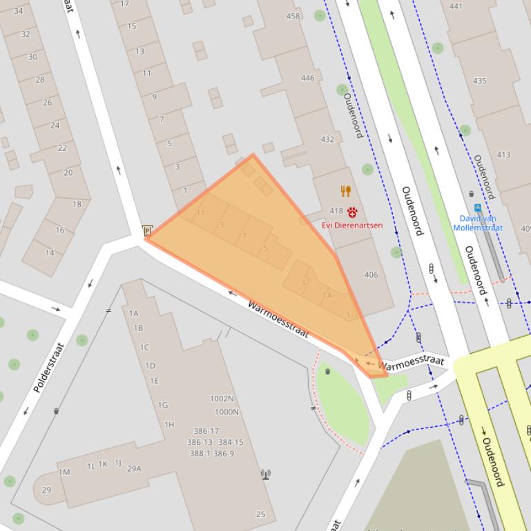 Kaart van postcodegebied 3513XM.