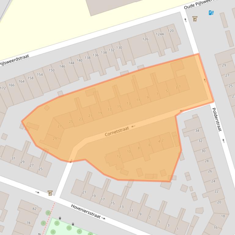 Kaart van postcodegebied 3513XR.