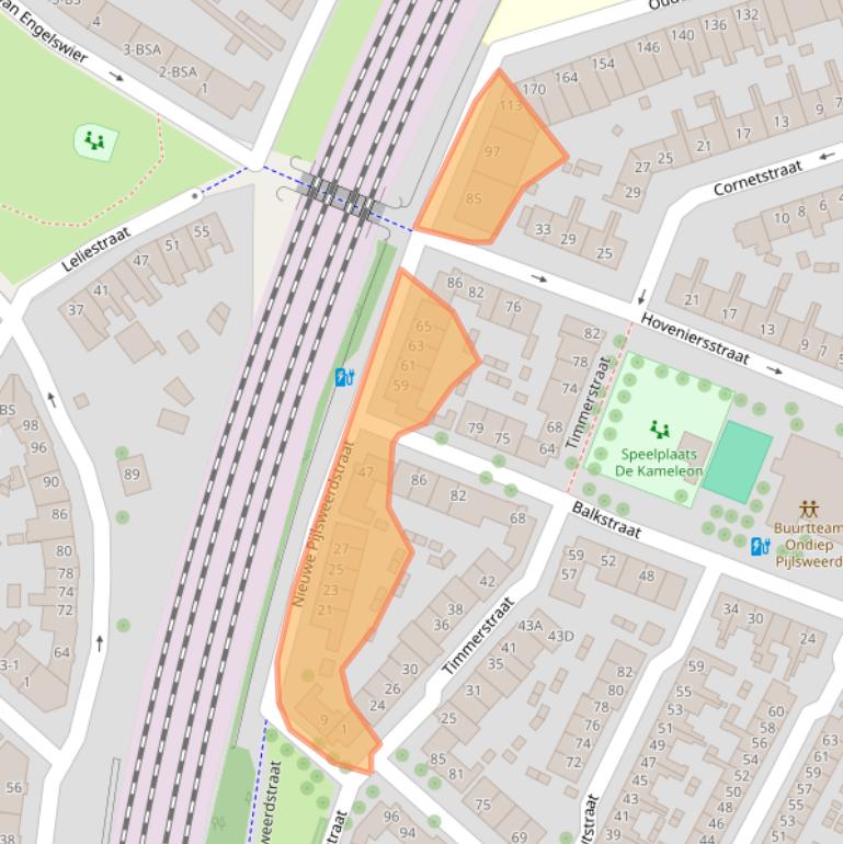 Kaart van postcodegebied 3513XT.