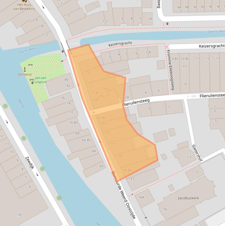 Kaart van postcodegebied 3514AT.