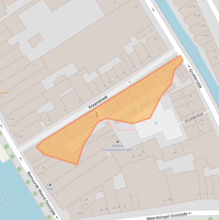 Kaart van postcodegebied 3514BD.