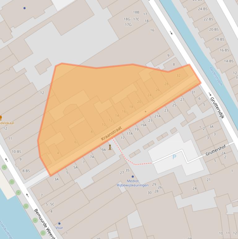 Kaart van postcodegebied 3514BE.