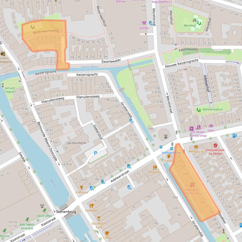 Kaart van postcodegebied 3514BZ.