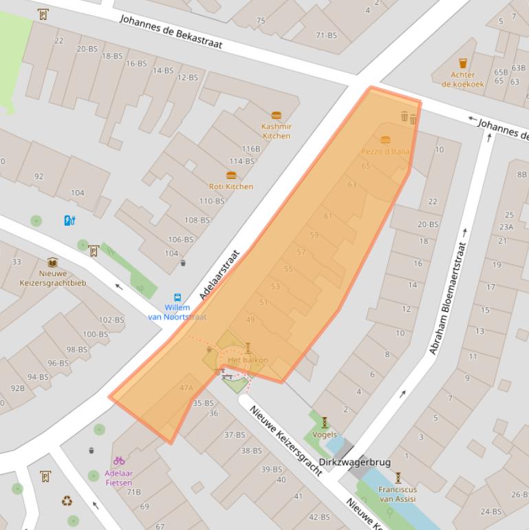 Kaart van postcodegebied 3514CC.