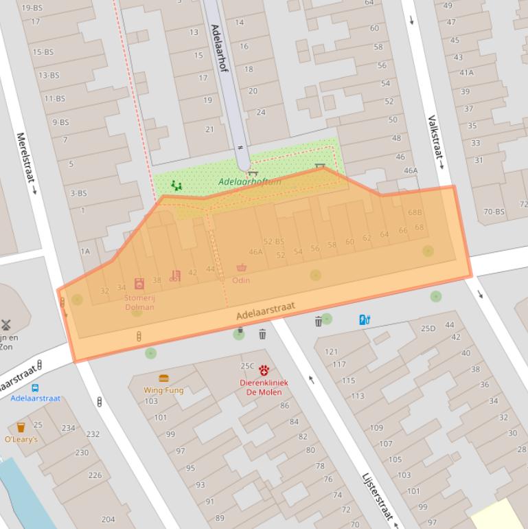 Kaart van postcodegebied 3514CG.