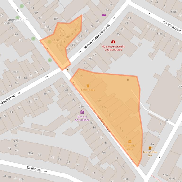 Kaart van postcodegebied 3514CS.