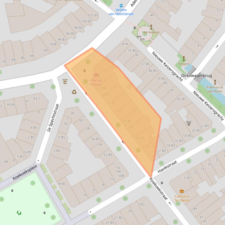 Kaart van postcodegebied 3514CV.