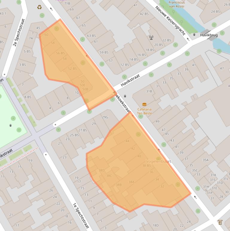 Kaart van postcodegebied 3514CX.