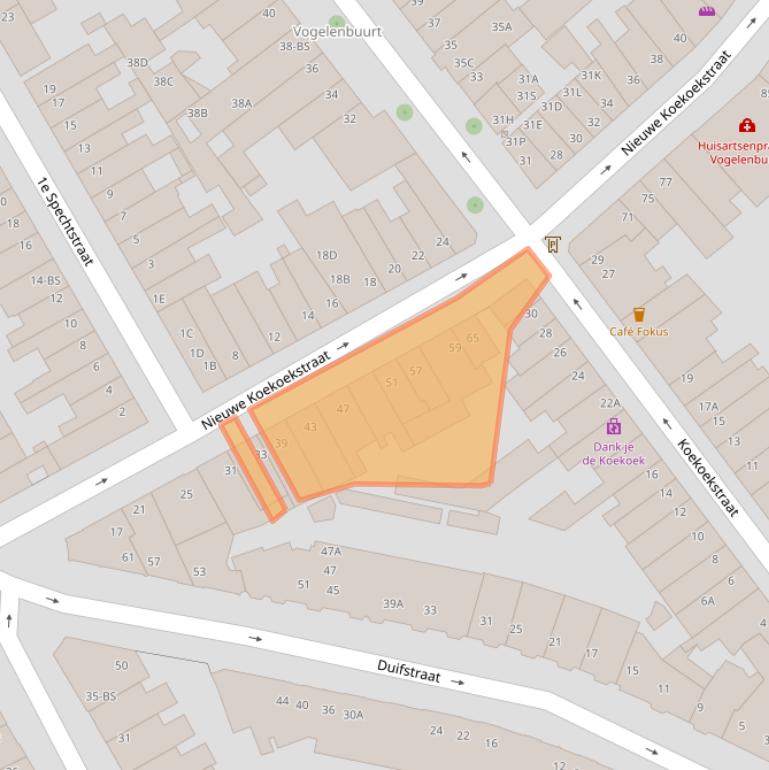 Kaart van postcodegebied 3514EB.