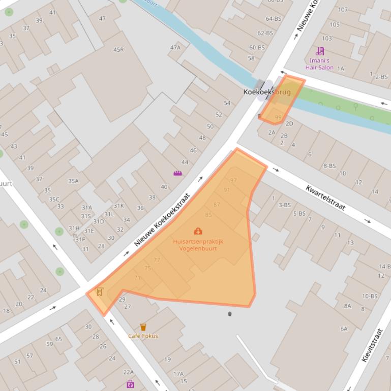 Kaart van postcodegebied 3514EC.