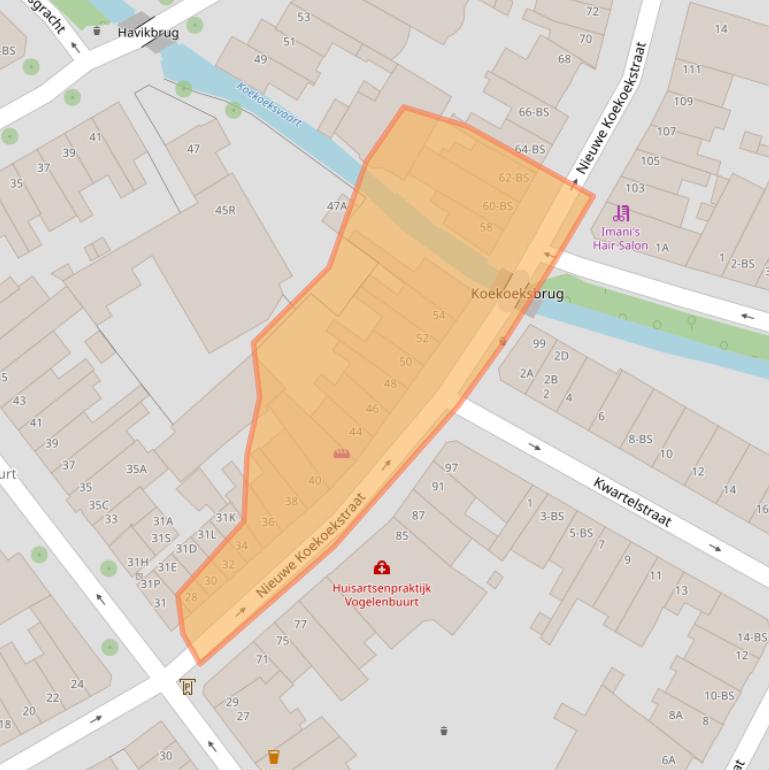 Kaart van postcodegebied 3514EG.