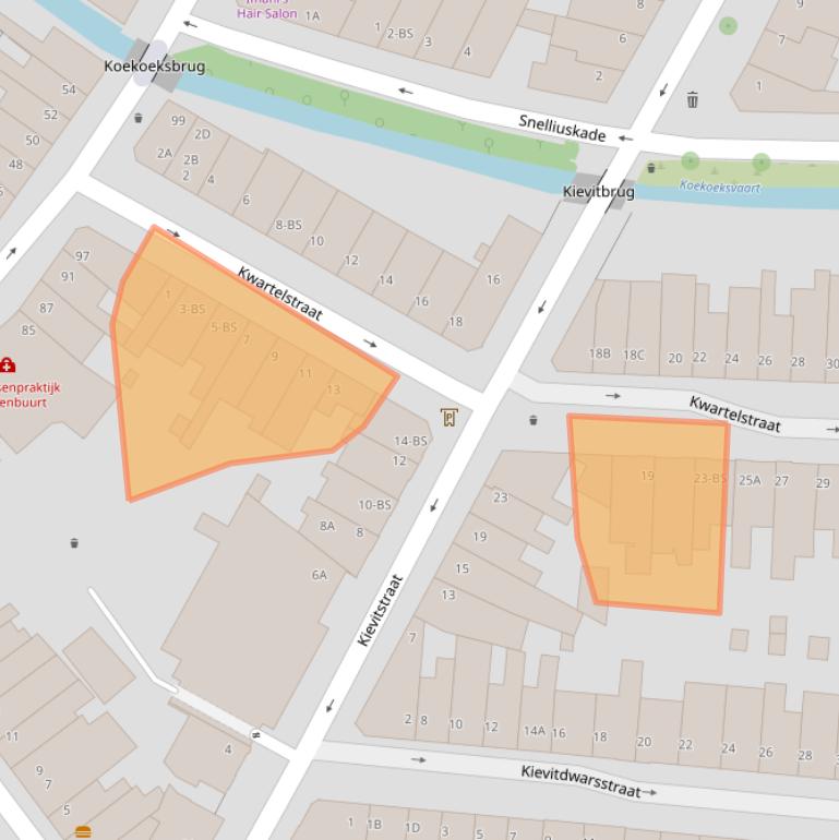 Kaart van postcodegebied 3514ES.