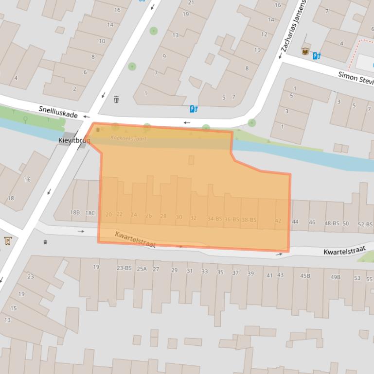 Kaart van postcodegebied 3514EW.