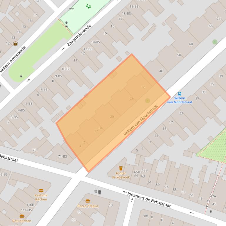 Kaart van postcodegebied 3514GE.