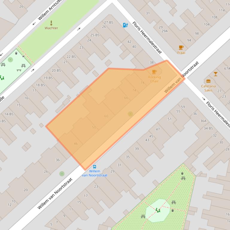 Kaart van postcodegebied 3514GG.