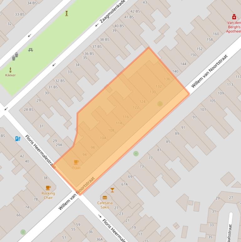 Kaart van postcodegebied 3514GH.