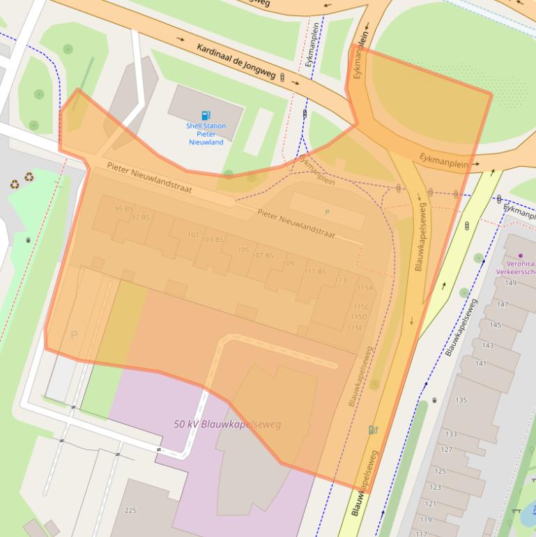 Kaart van postcodegebied 3514HG.