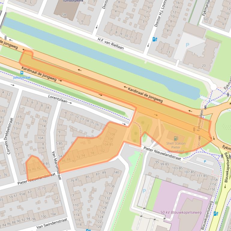 Kaart van postcodegebied 3514HL.