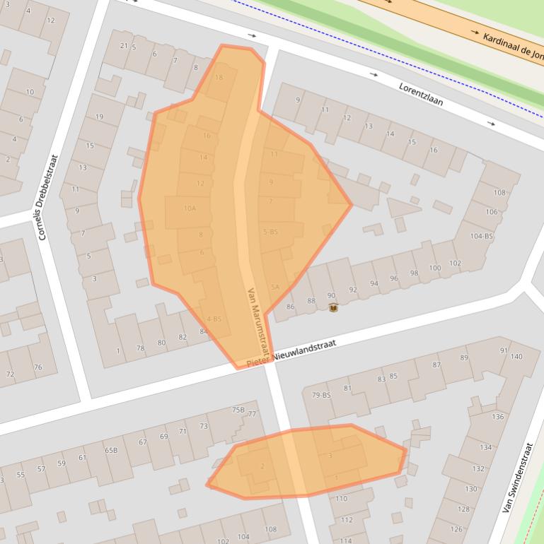 Kaart van postcodegebied 3514HR.