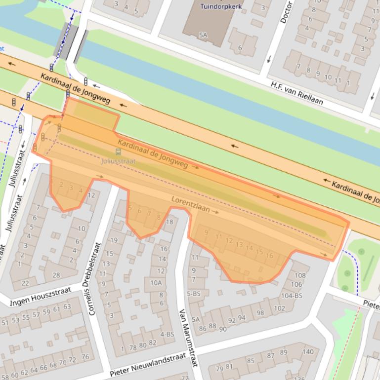 Kaart van postcodegebied 3514HZ.