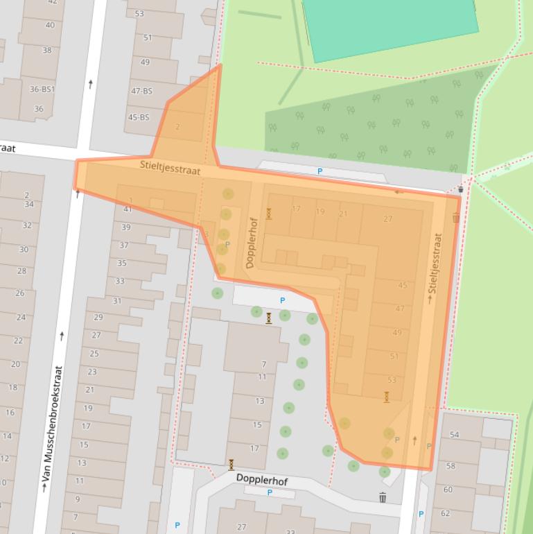 Kaart van postcodegebied 3514JA.